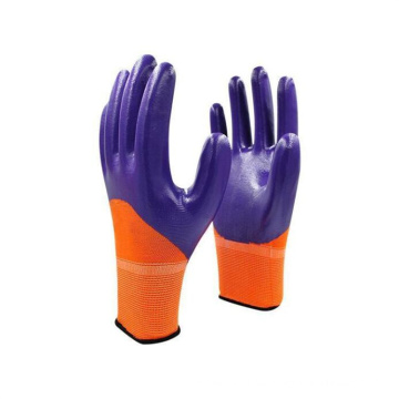 Guantes de trabajo de trabajo nitrilo duradero de Hespax Nylon 3/4